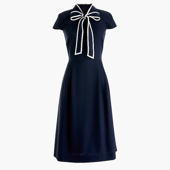 J. Crew Dresses & Skirts - NWT JCrew Plus Bow Tie Navy Summer Dress